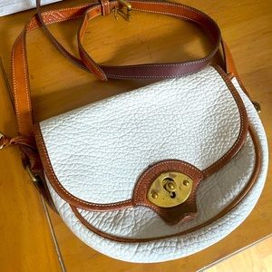 Vintage Dooney & Bourke cross body white pebble leather bag